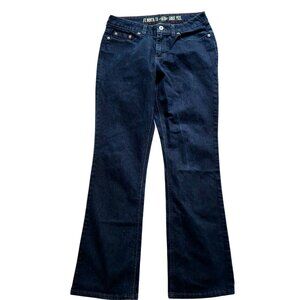 Dickies Women's Dark Wash Bootcut Denim Jeans Size 6 Regular Mid-Rise Stretchy C